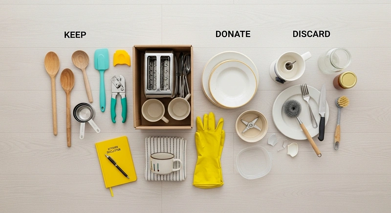 دستهبندی وسایل آشپزخانه برای خلوتسازی و نظمدهی