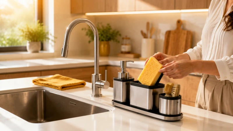 خرید جا اسکاچی و لوازم نظم دهنده آشپزخانه استیل برای جهیزیه در آشپزخانه مدرن