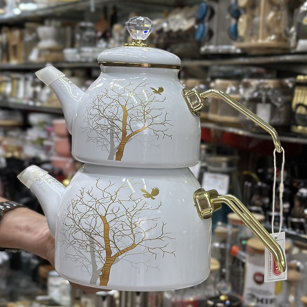 کتری و قوری لعابی ترک مدل 2