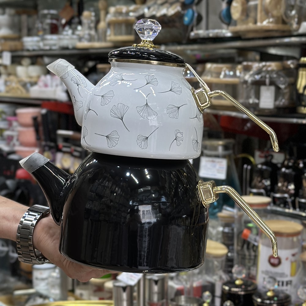 کتری و قوری لعابی ترک مدل 3