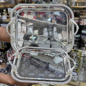 سینی استیل 2 تیکه طرح 3