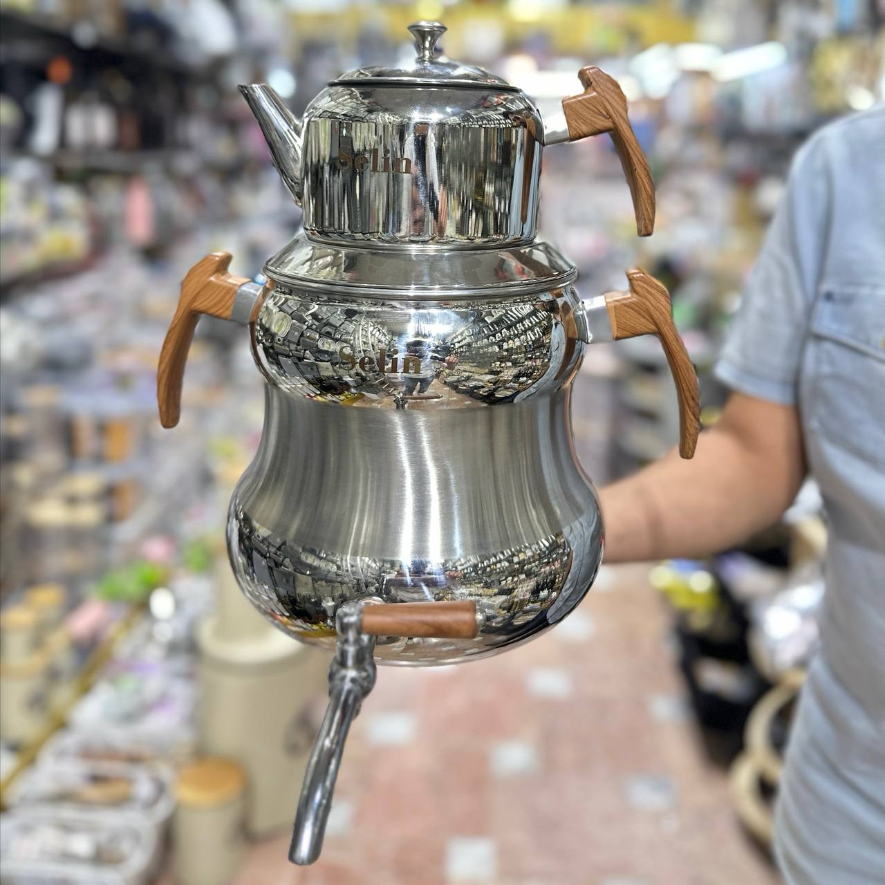 کتری قوری استیل برند سلین