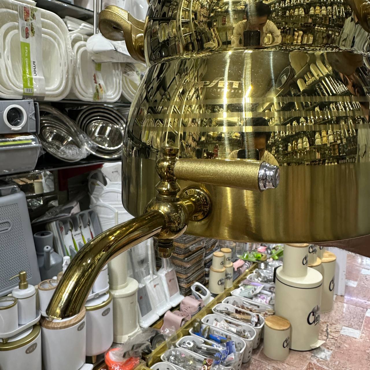 کتری قوری طلایی برند کروپ ست