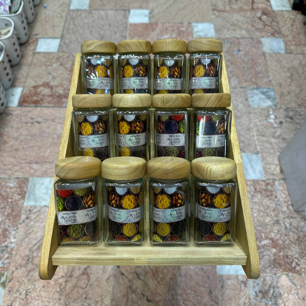 جا ادویه چوبی حالت مربع لونا