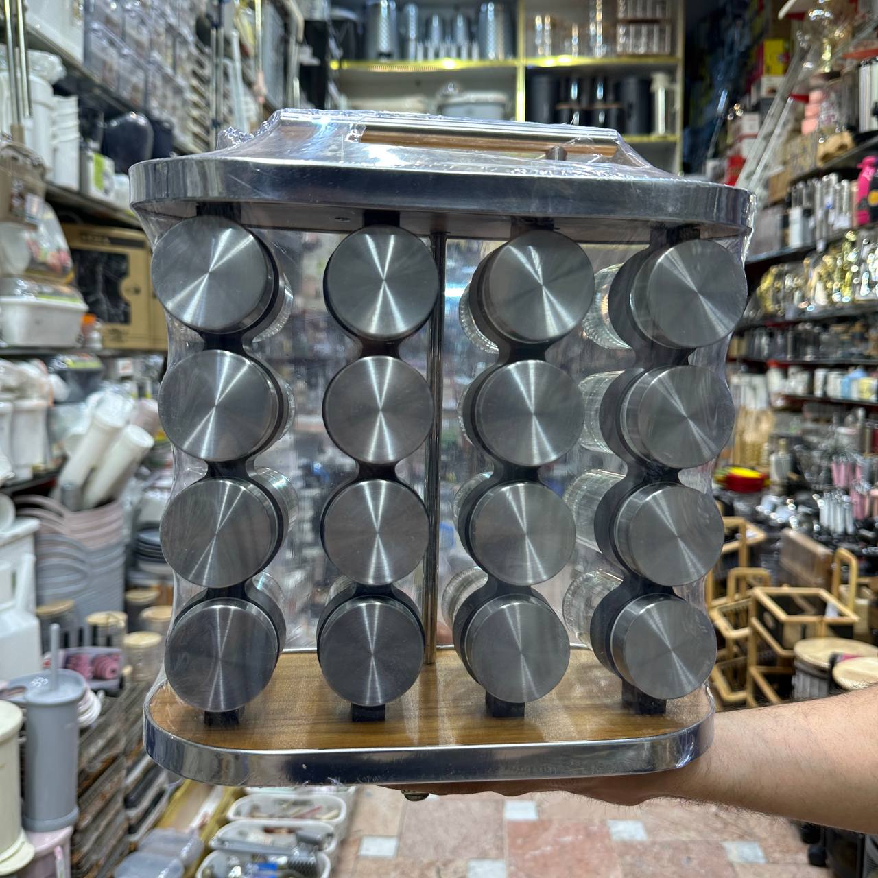 جا ادویه چوبی استیل