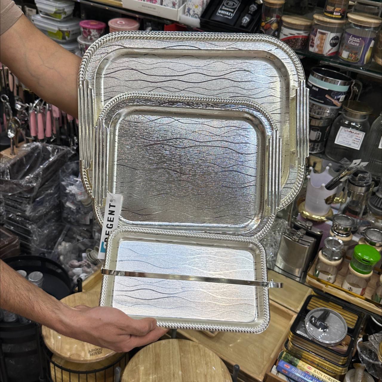 سینی استیل 3 تیکه طرح 1