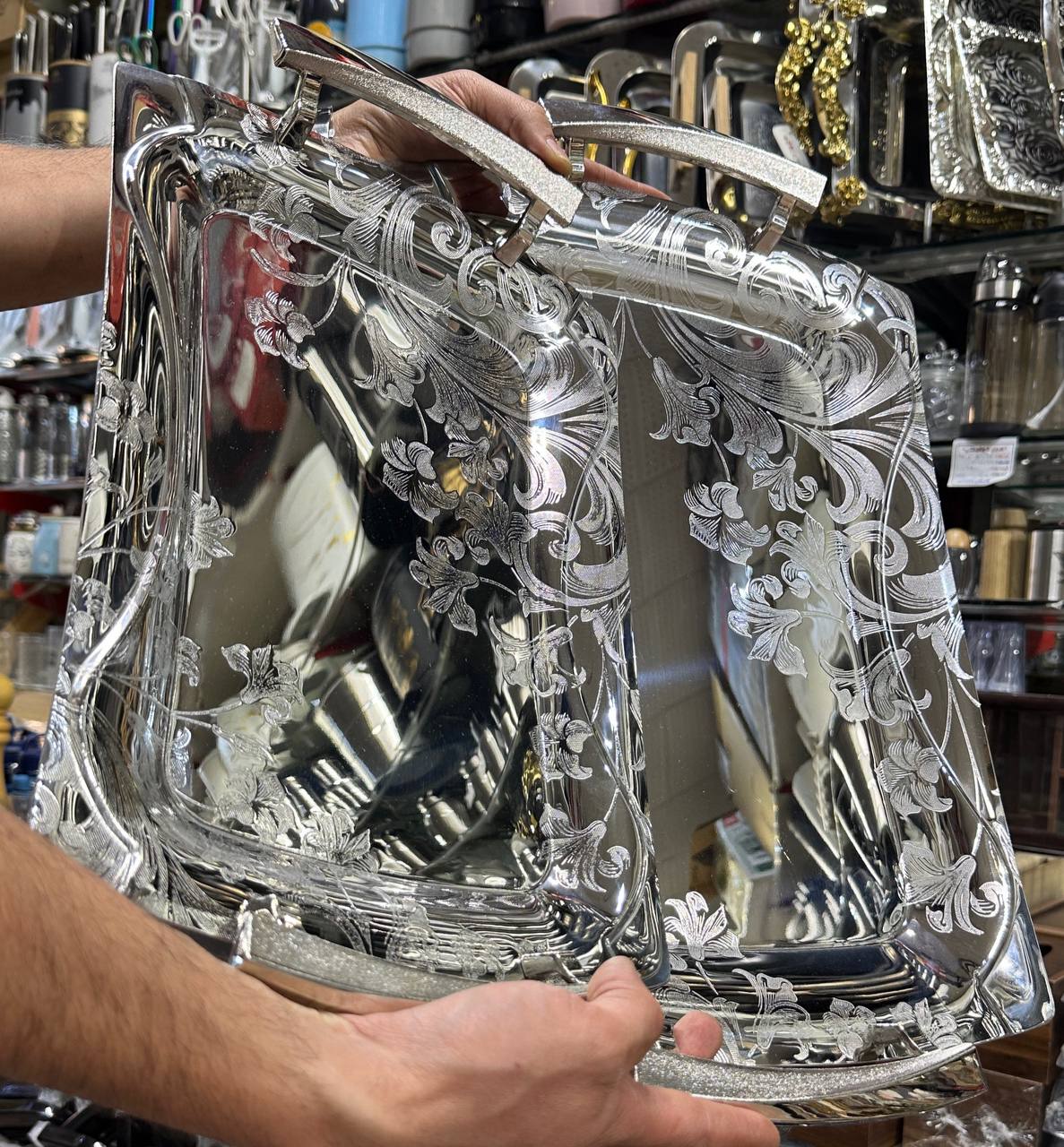 سینی استیل 2 تیکه طرح 9