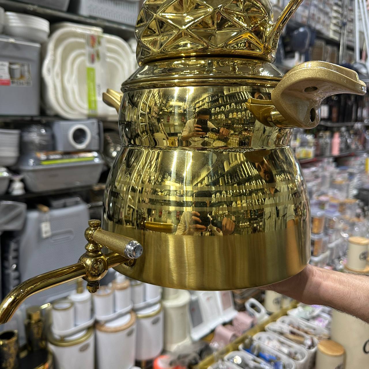 کتری قوری طلایی برند کروپ ست