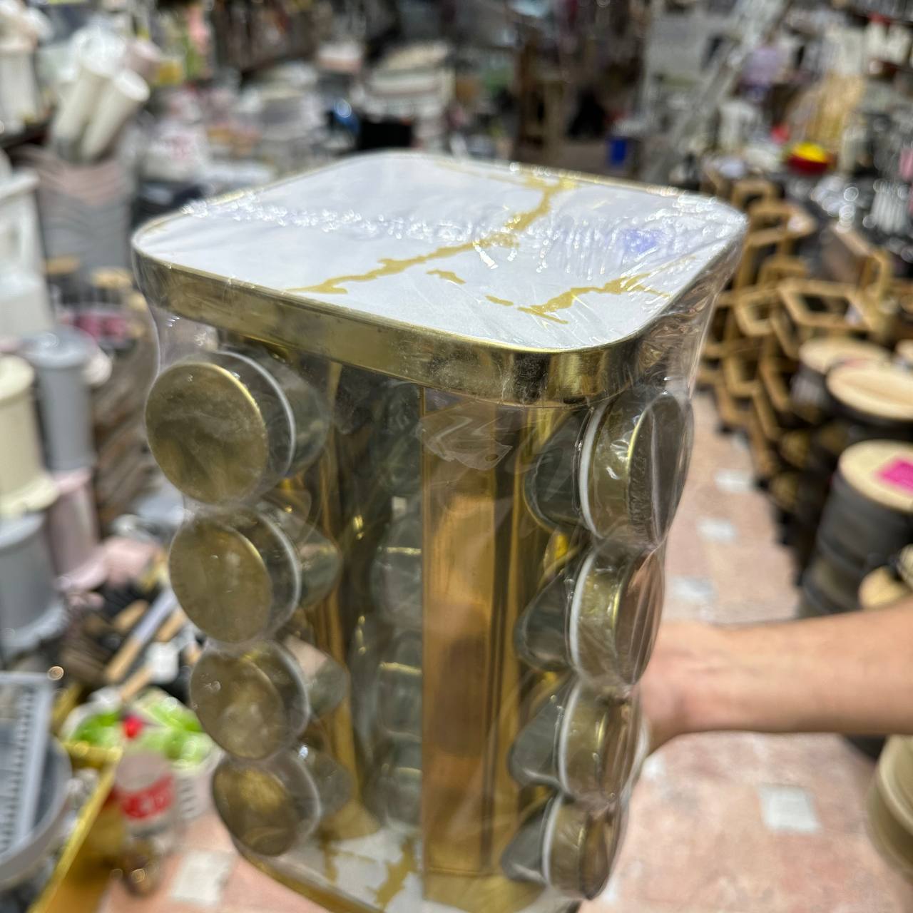 جا ادویه استیل طلایی