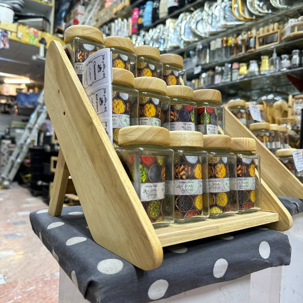 جا ادویه چوبی حالت مربع لونا