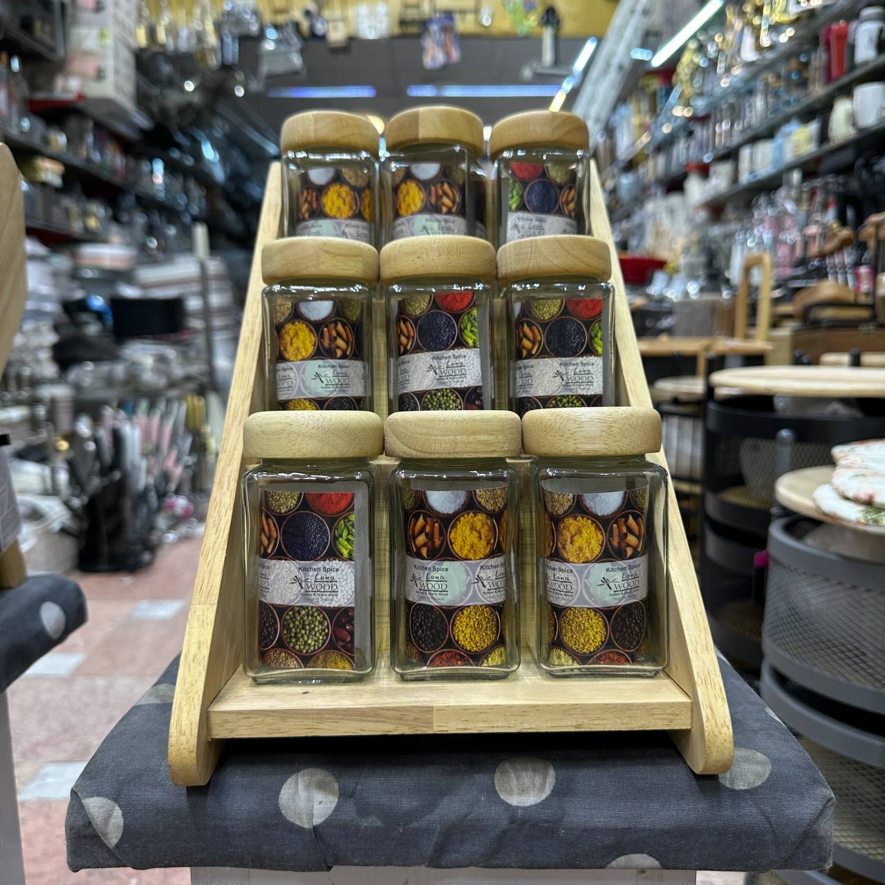 جا ادویه چوبی حالت مربع لونا