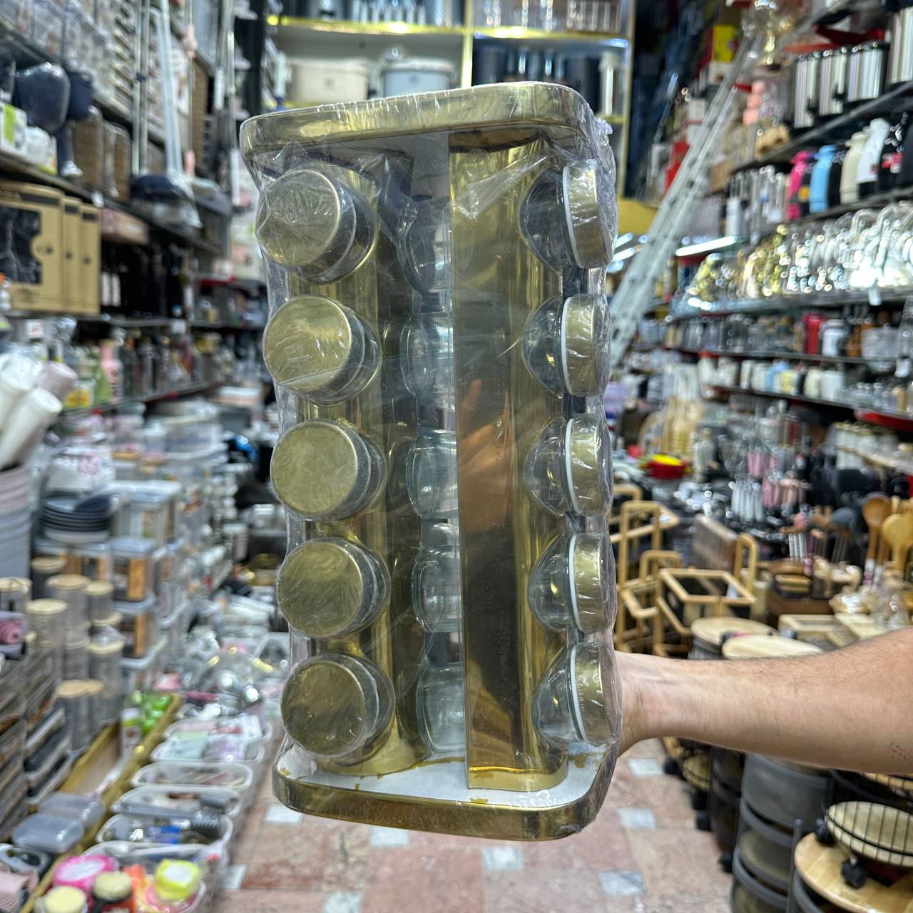 جا ادویه استیل طلایی