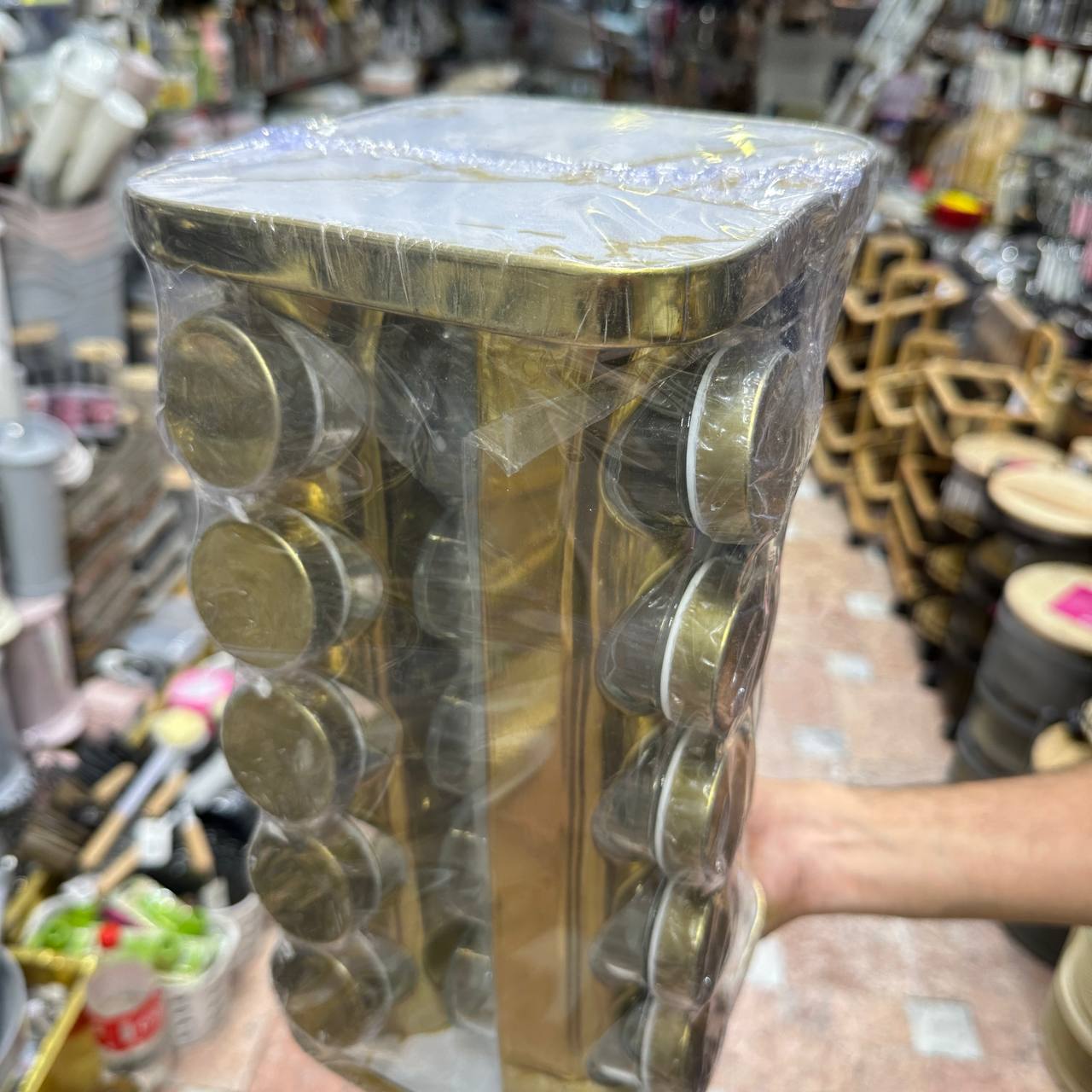 جا ادویه استیل طلایی