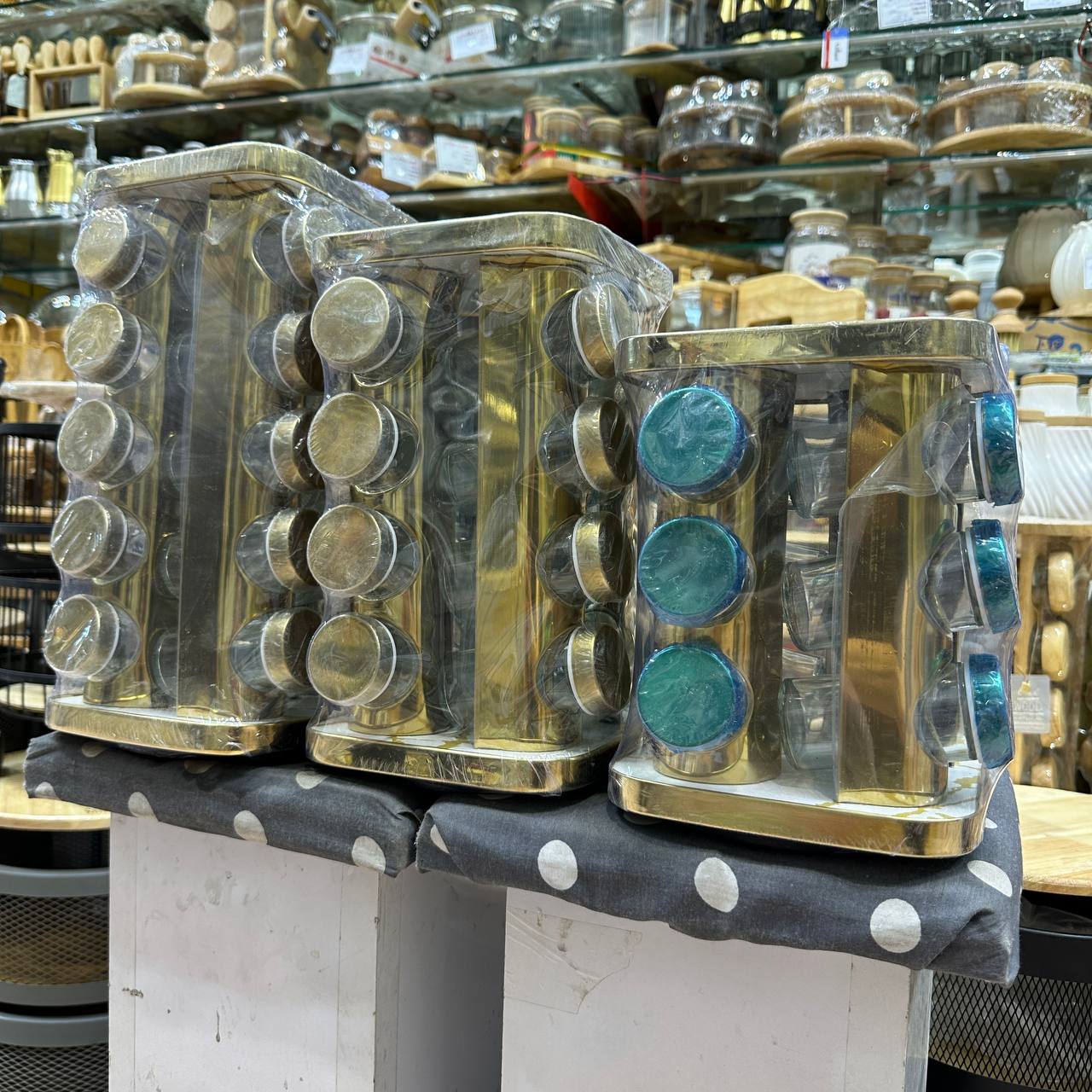 جا ادویه استیل طلایی