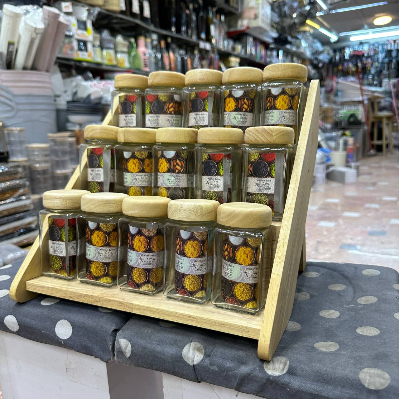 جا ادویه چوبی حالت مربع لونا