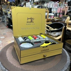 جعبه نخ سوزن و خیاطی چوبی هایلو کشو دار