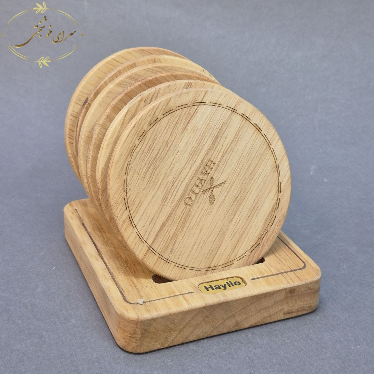 زیر لیوانی چوبی گرد