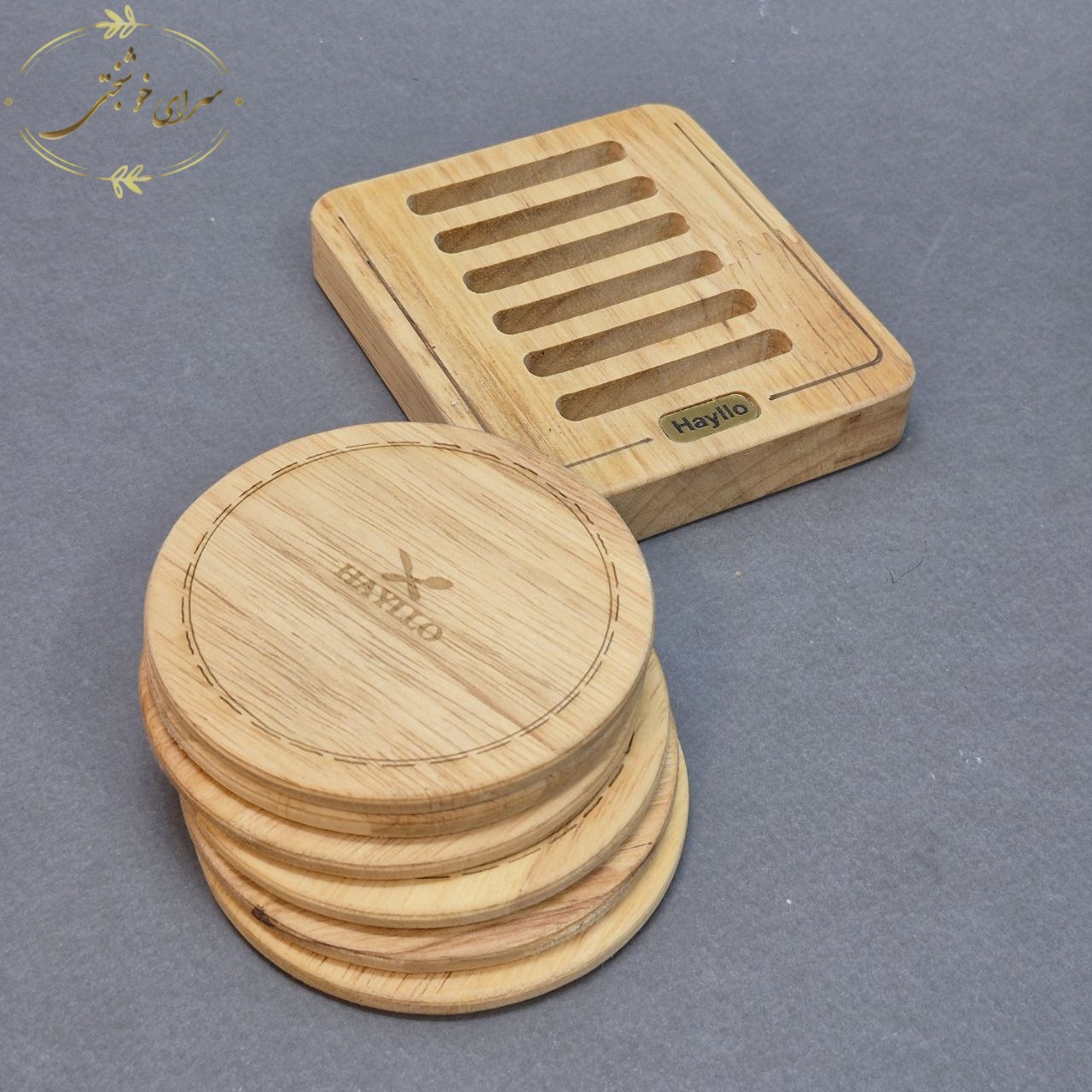 زیر لیوانی چوبی گرد