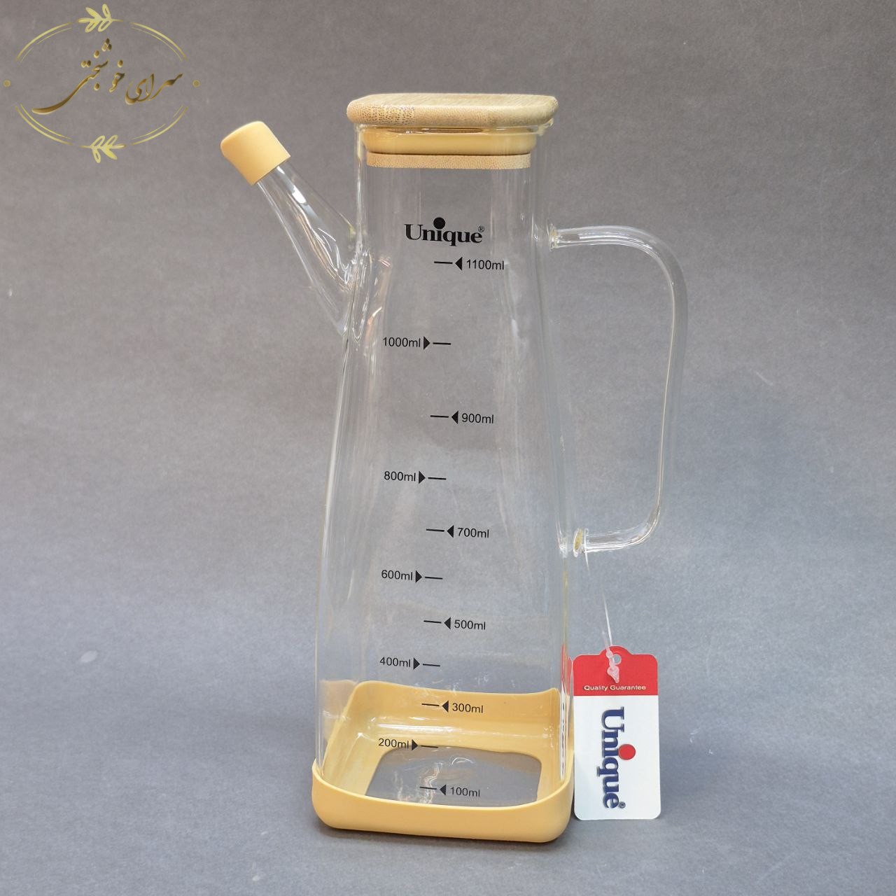 روغن ریز هرمی یونیک با درب بامبو - پیرکس 1100 میل