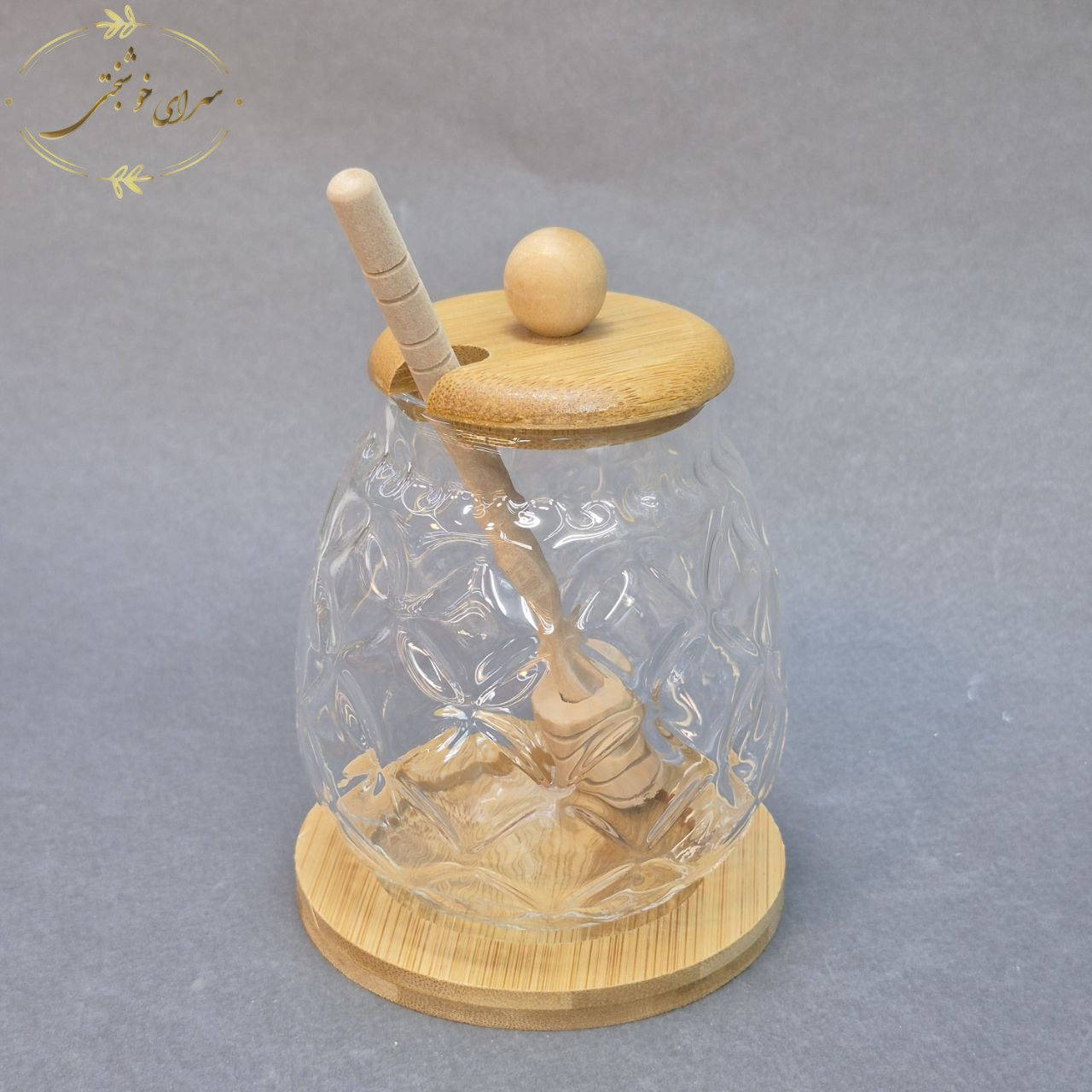 ست عسل خوری شیشه و بامبو - طرح آناناس