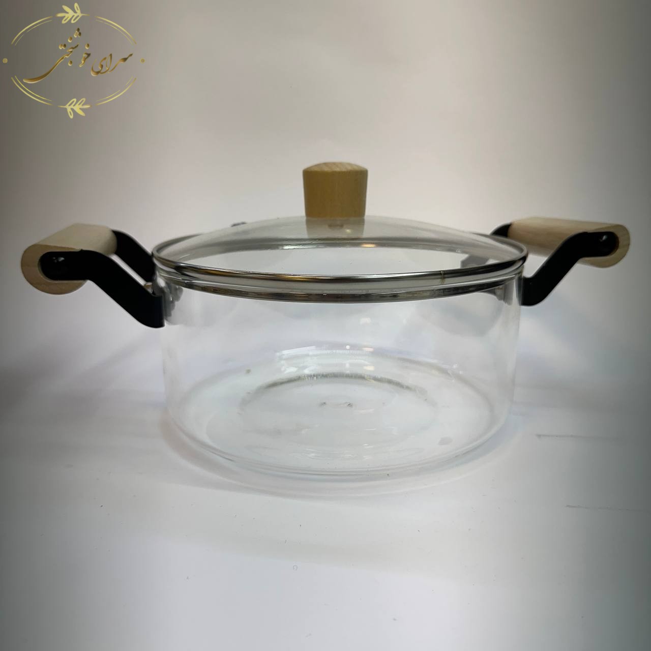 قابلمه پیرکس 2.5 لیتری دسته چوبی