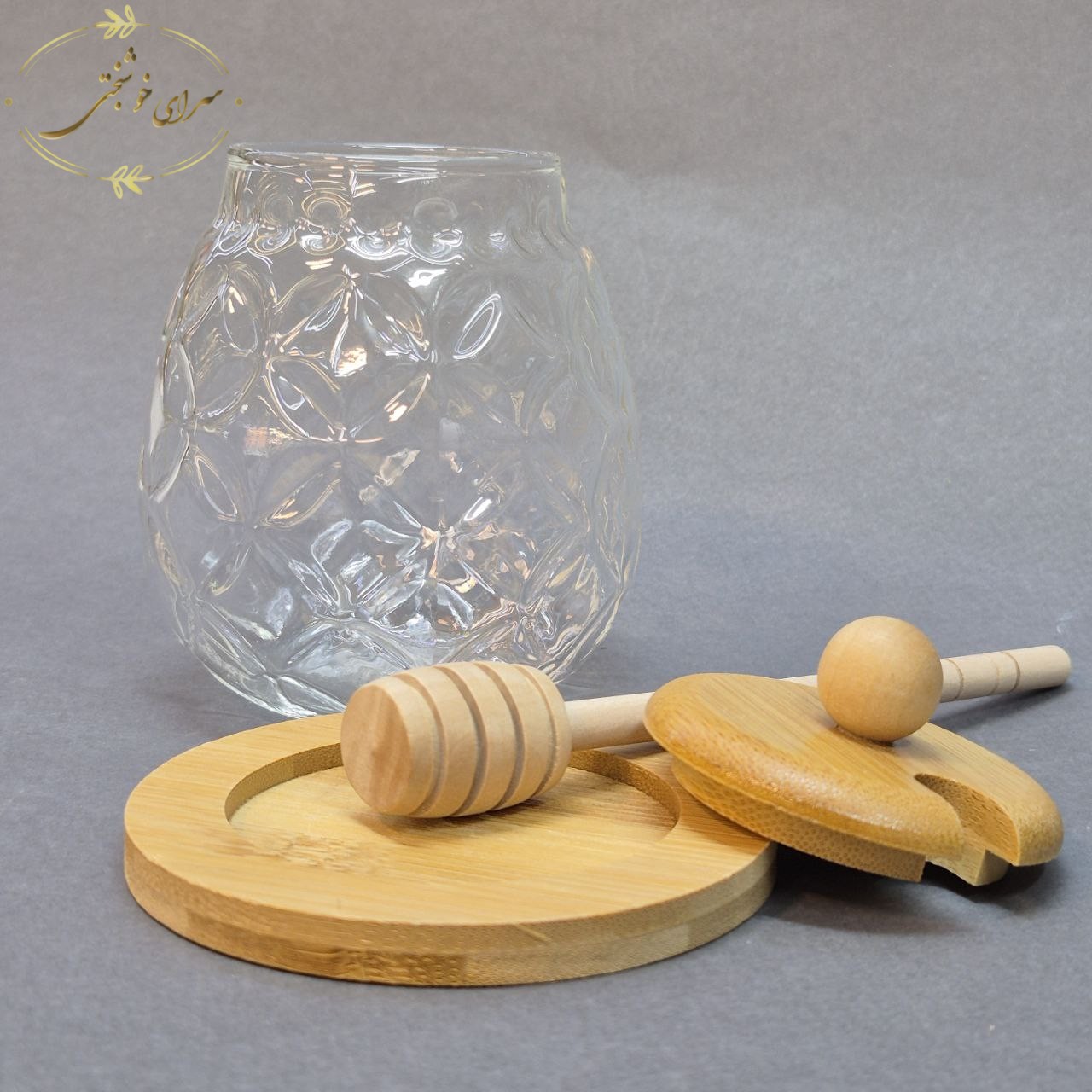 ست عسل خوری شیشه و بامبو - طرح آناناس