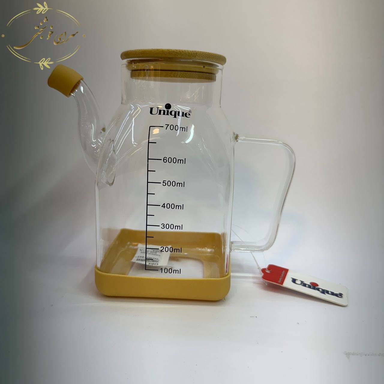 ظرف روغن یونیک 700 میل درب بامبو - تصویر 2