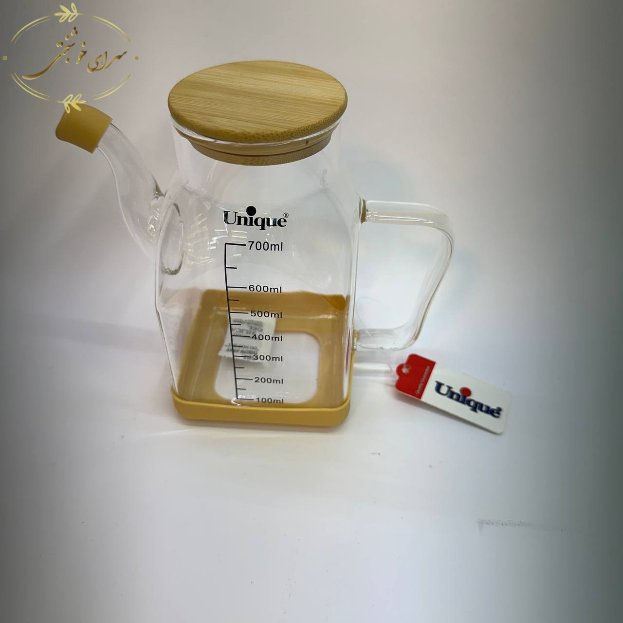 ظرف روغن یونیک 700 میل درب بامبو - تصویر 4