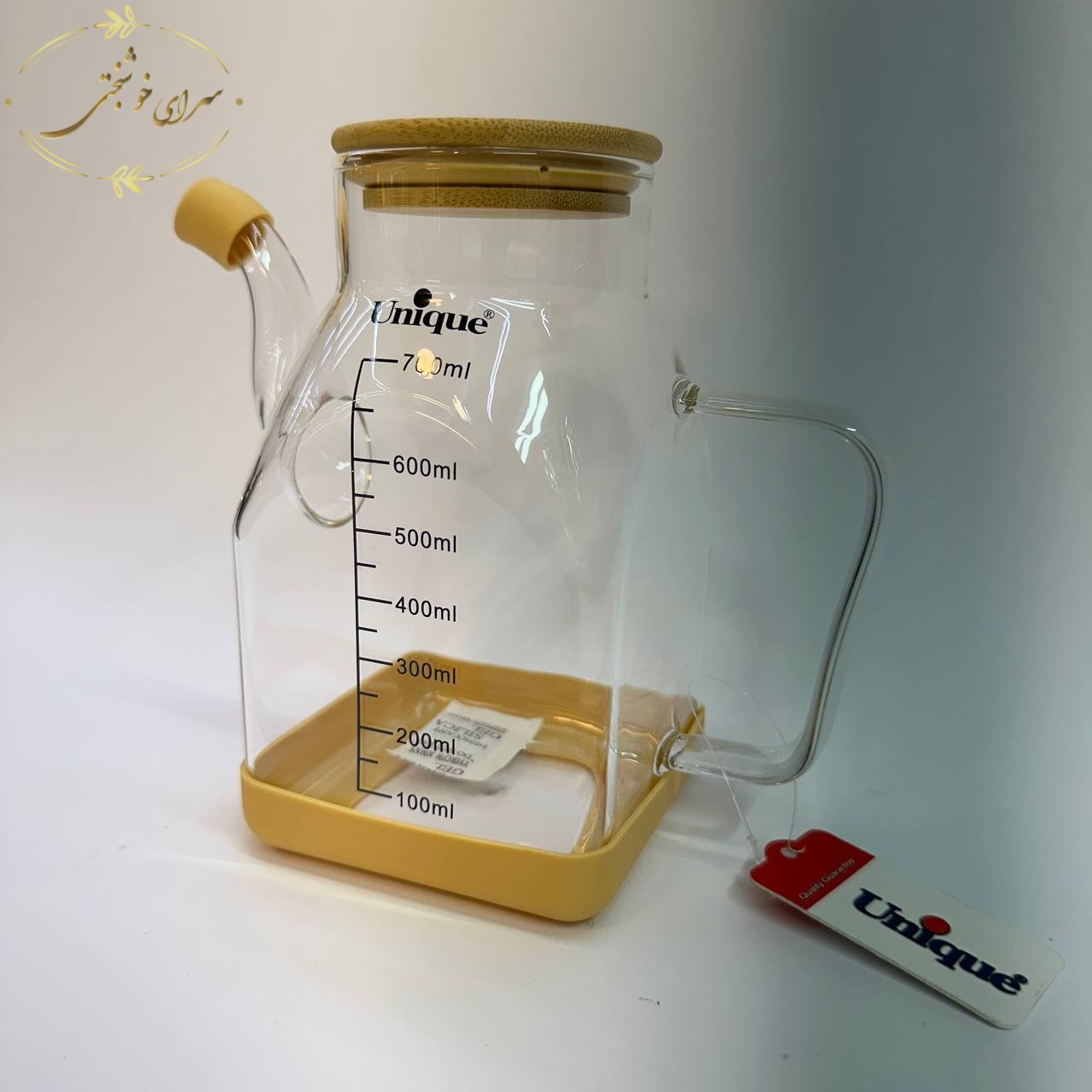 ظرف روغن یونیک 700 میل درب بامبو - تصویر 3