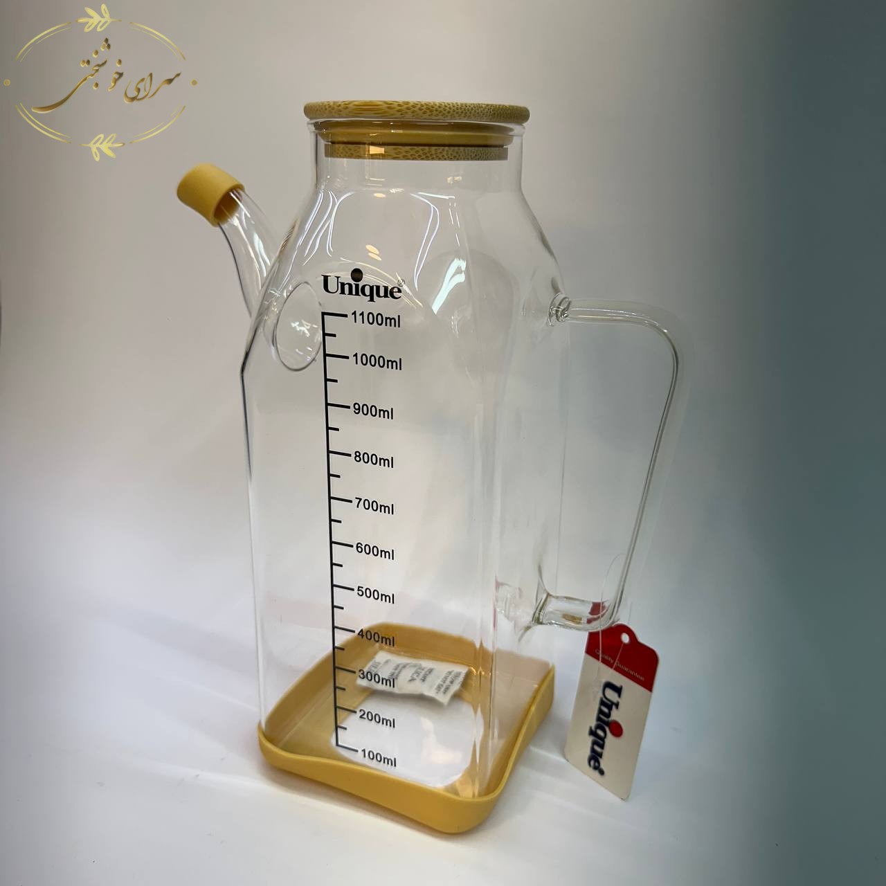 ظرف روغن یونیک 1100 میل درب بامبو - تصویر 4