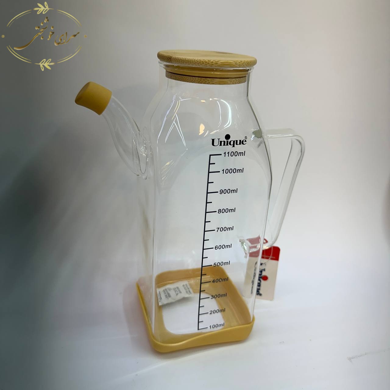 ظرف روغن یونیک 1100 میل درب بامبو - تصویر 3
