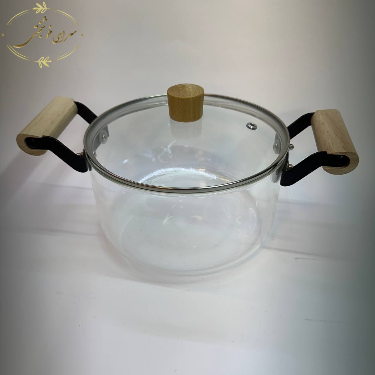 قابلمه پیرکس 3.5 لیتری دسته چوبی