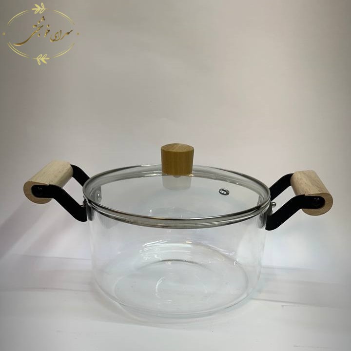 قابلمه پیرکس 3.5 لیتری دسته چوبی - تصویر 2