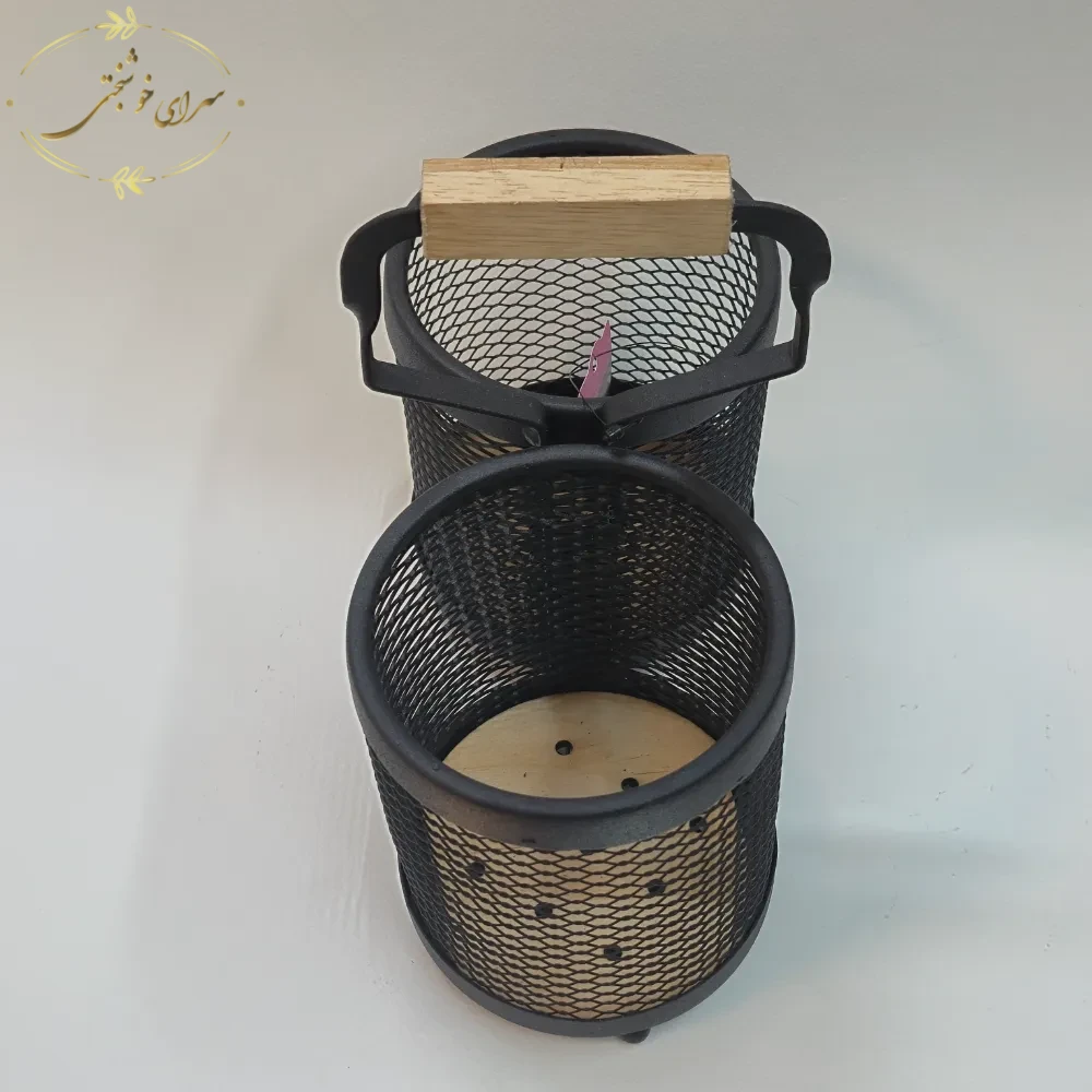 جاقاشقی رومیزی دوقلو فلزی دستهدار با دستگیره چوبی - تصویر 3