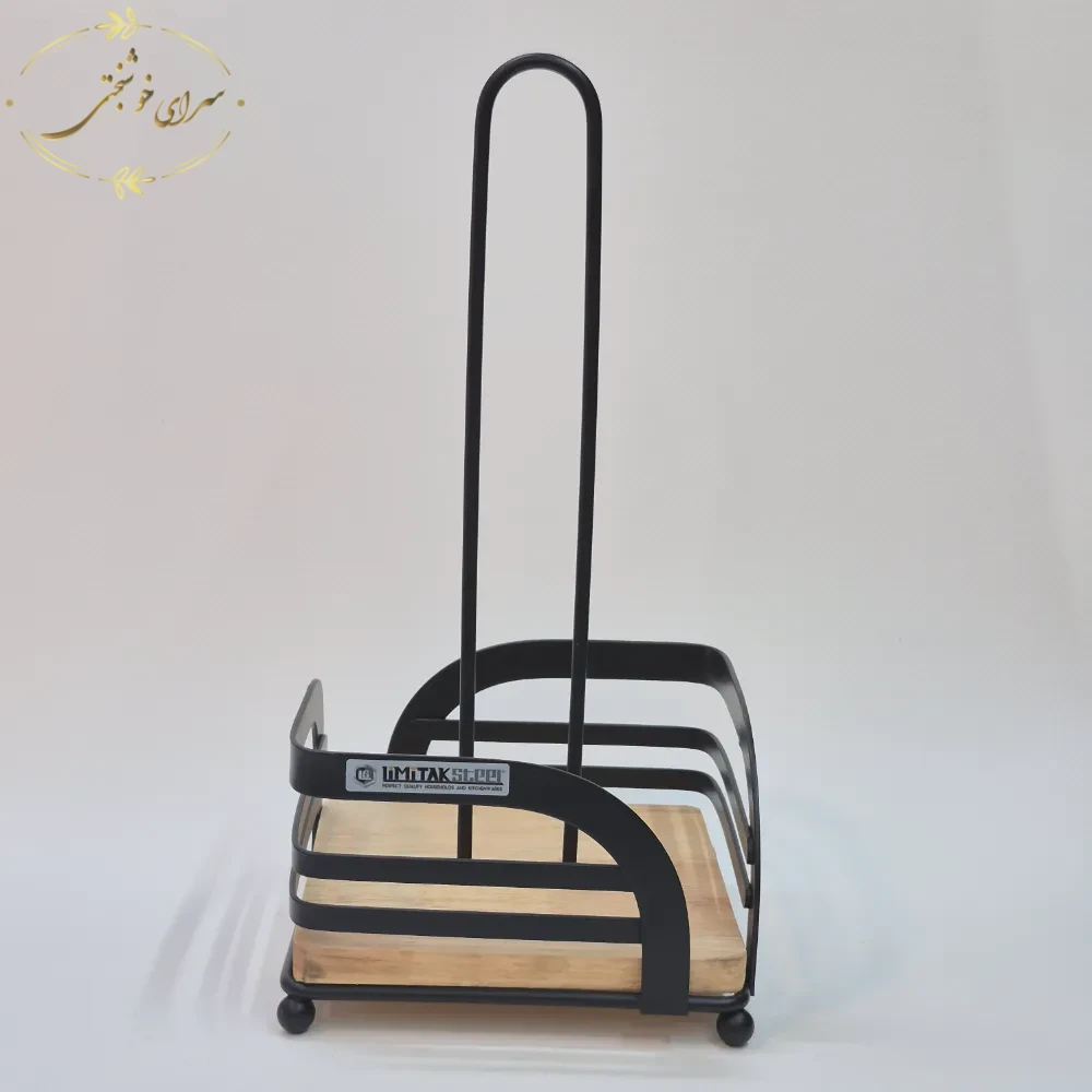 جا دستمالی رومیزی چوب و فلز
