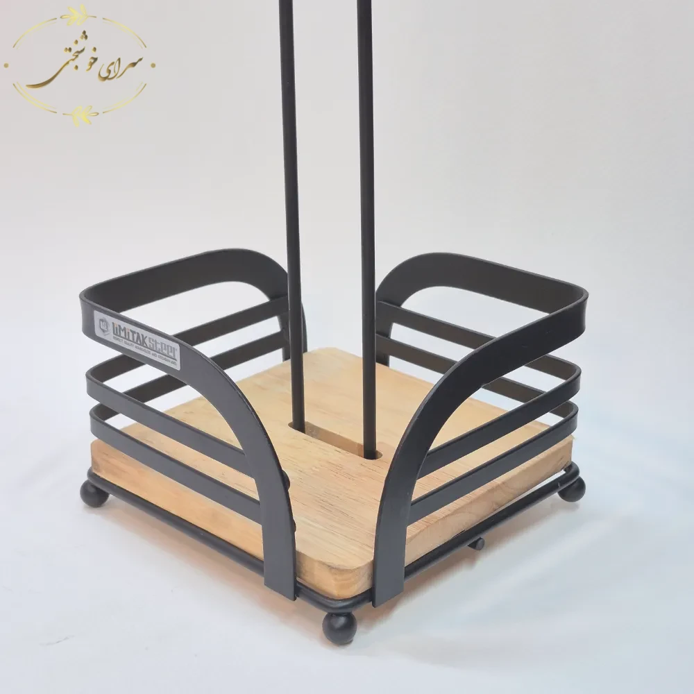 جا دستمالی رومیزی تخت چوب و فلز برند لیمیتک (LIMITAK) - تصویر 2