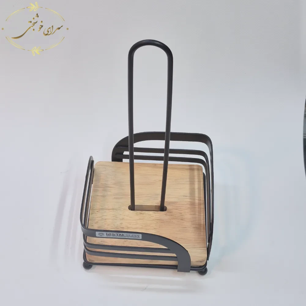 جا دستمالی رومیزی تخت چوب و فلز برند لیمیتک (LIMITAK) - تصویر 3