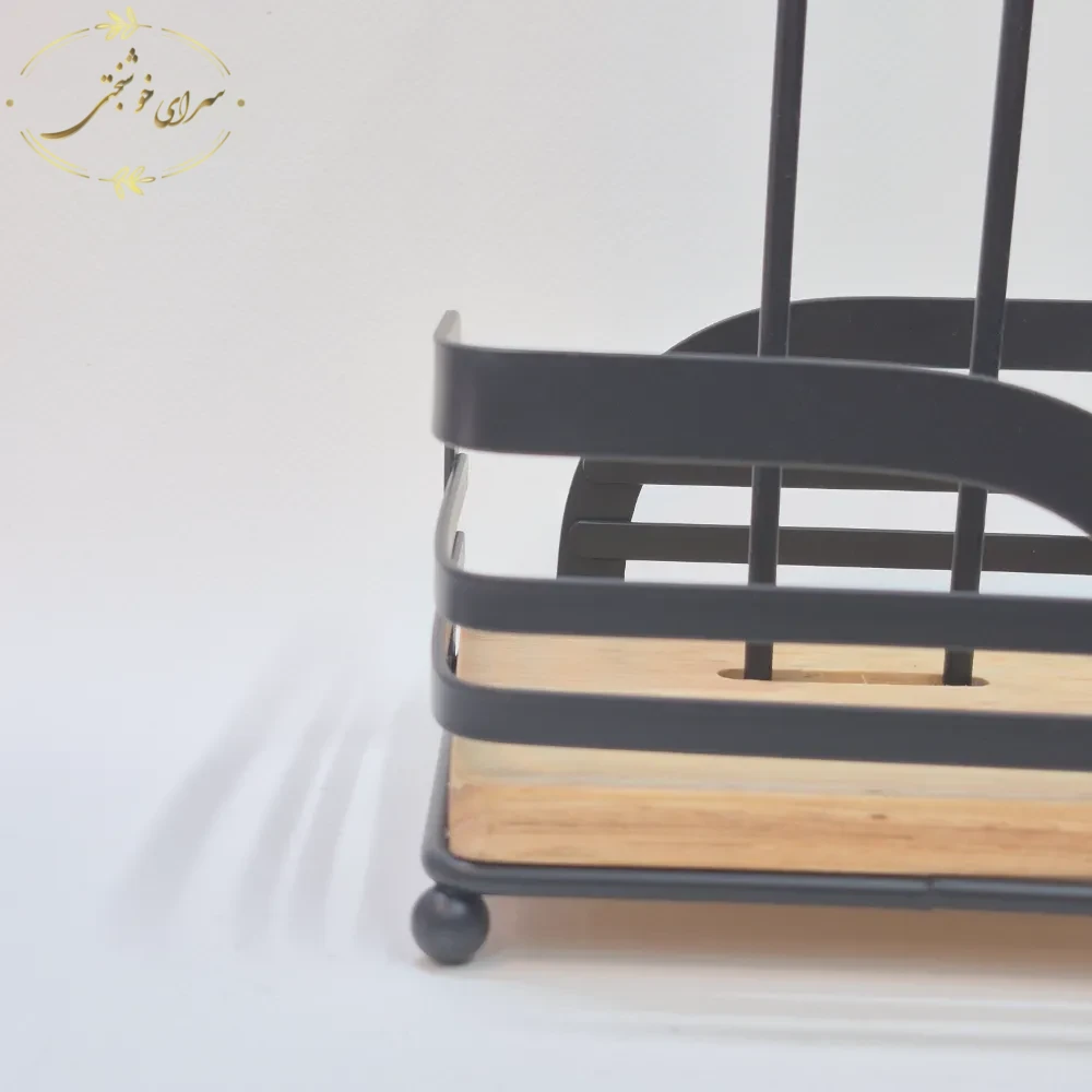 جا دستمالی رومیزی تخت چوب و فلز برند لیمیتک (LIMITAK) - تصویر 4