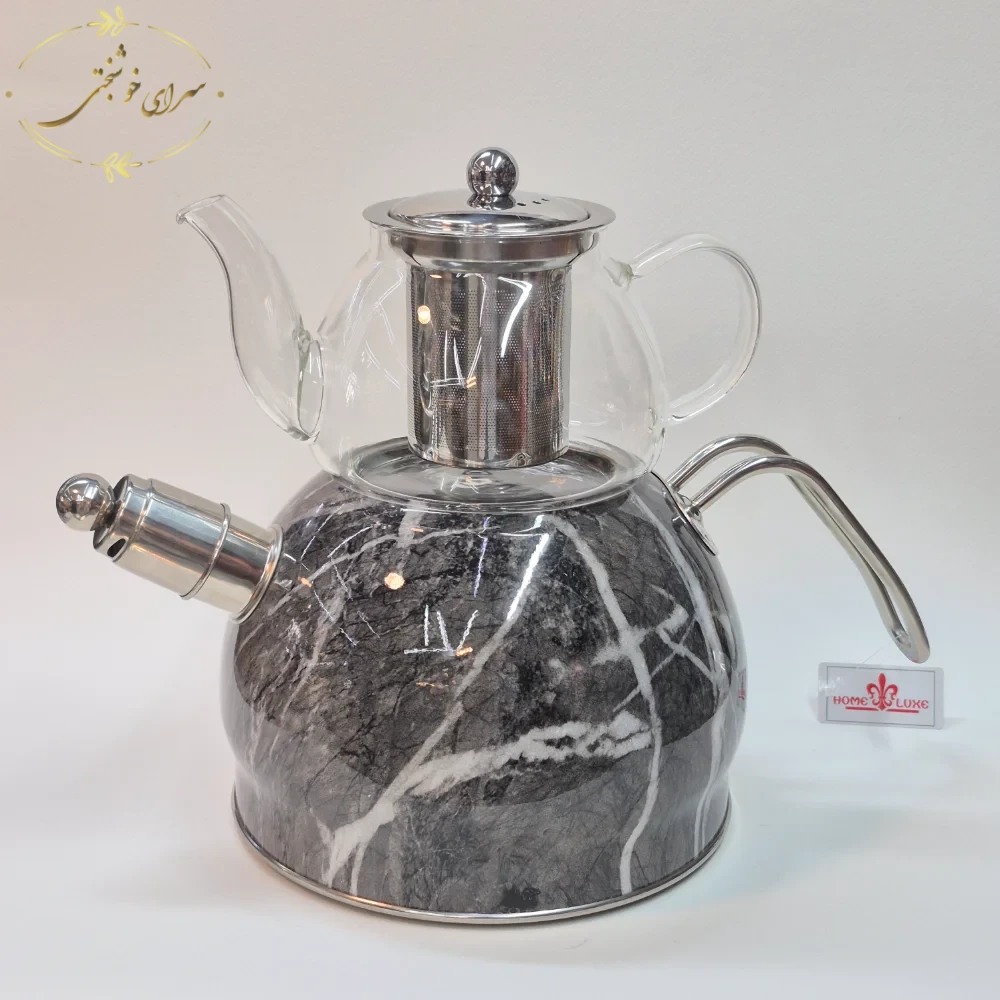 ست کتری و قوری روگازی طرح مرمر طوسی