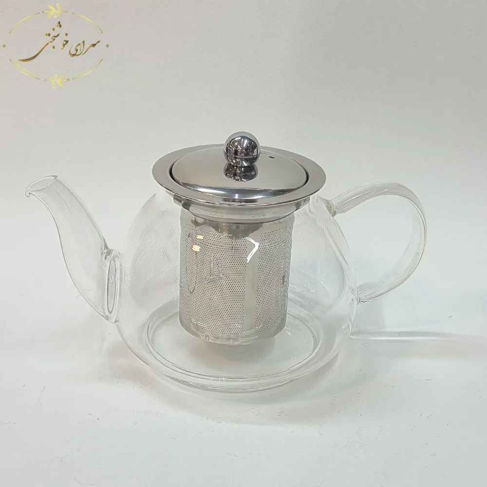 ست کتری و قوری روگازی طرح مرمر سفید طلایی با قوری پیرکس - تصویر 4