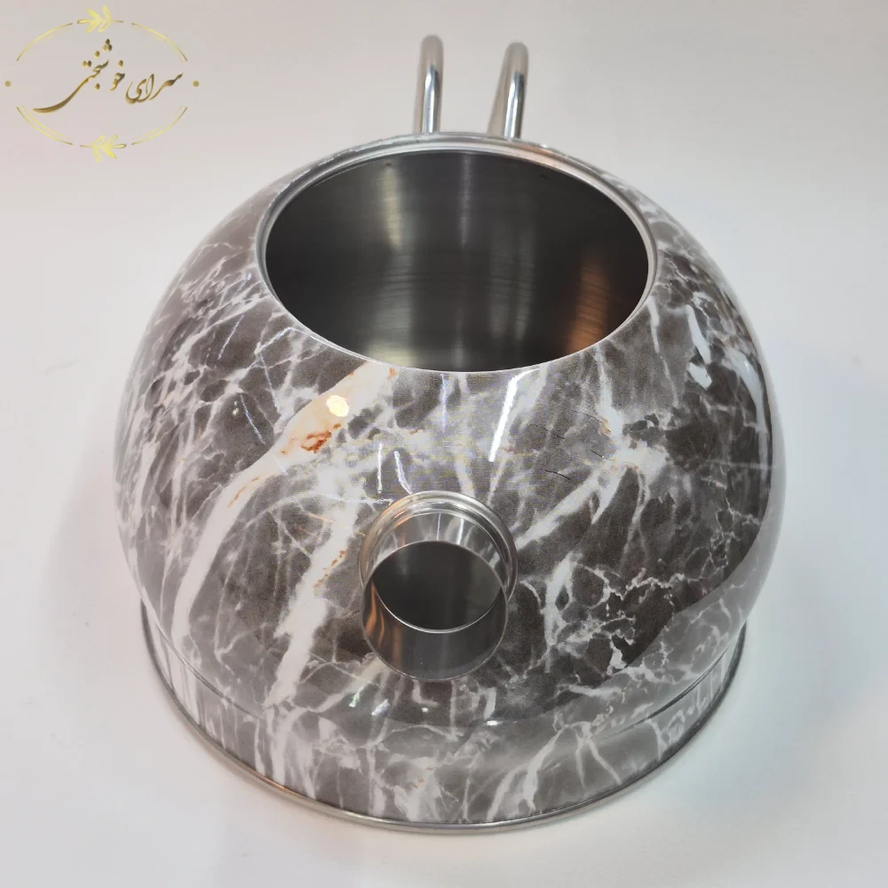 ست کتری و قوری روگازی طرح مرمر دودی با قوری پیرکس و فیلتر استیل - تصویر 2