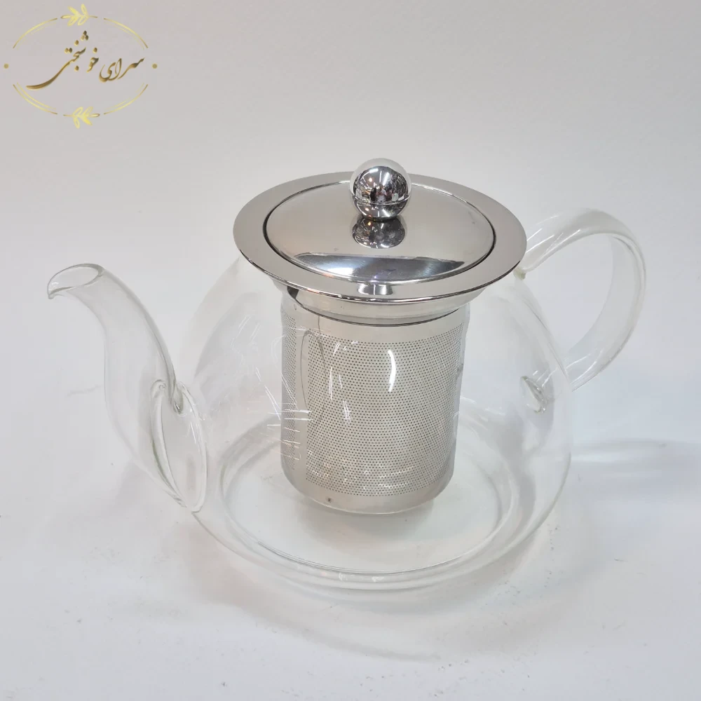 ست کتری و قوری روگازی طرح مرمر آبی طلایی با قوری پیرکس و فیلتر استیل - تصویر 2