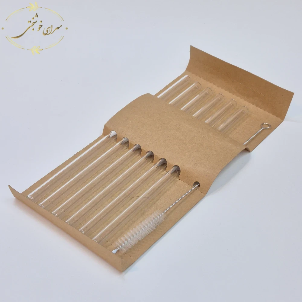 نی شیشه ای شفاف چندبار مصرف