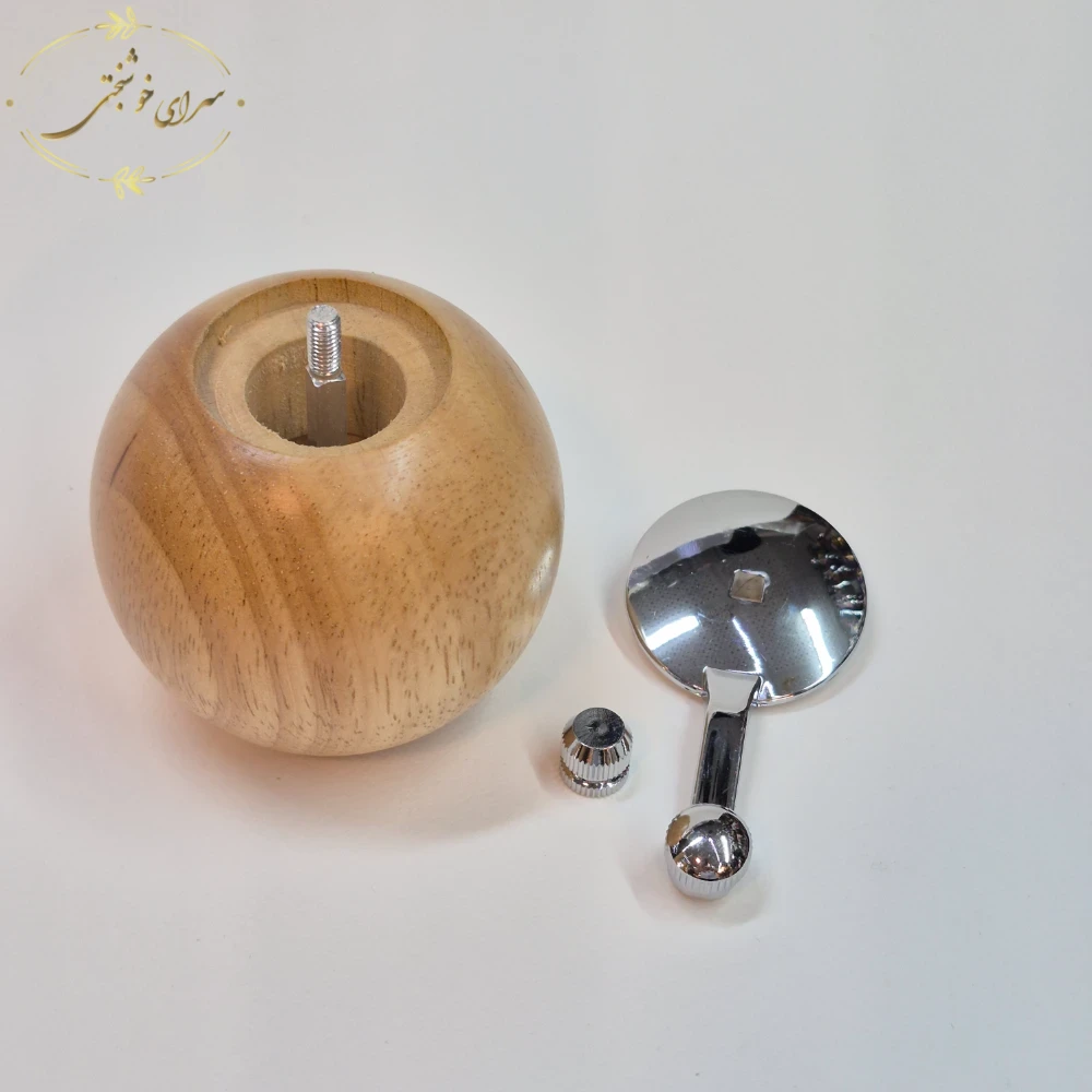 فلفل ساب دستی چوبی طرح توپی با دسته فلزی - تصویر 3