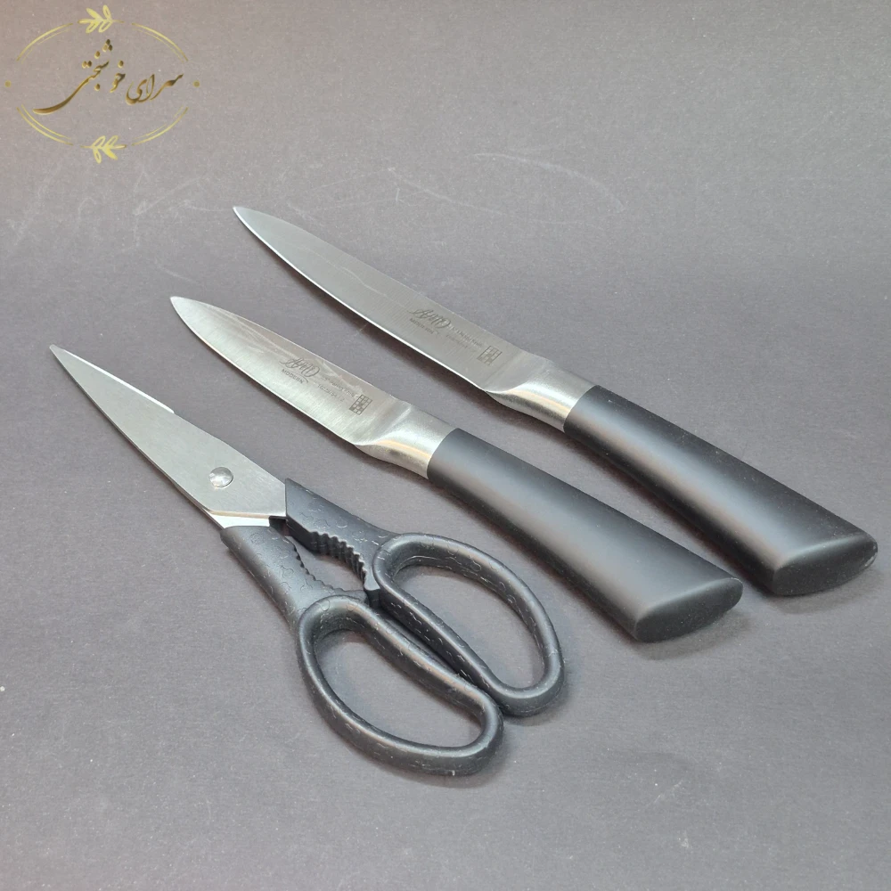 سرویس چاقو آشپزخانه ۸ پارچه لوکس مدل دسته مات مینیمال (پایه دار) - تصویر 2