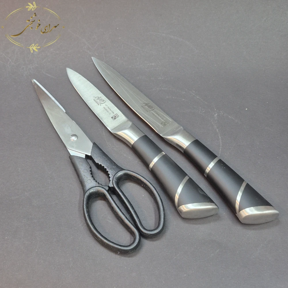 سرویس چاقو آشپزخانه پایه مشکی