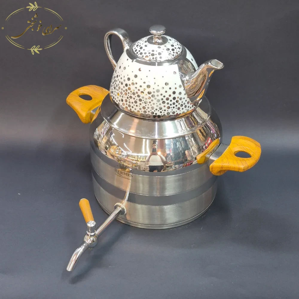 ست کتری و قوری شیردار استیل