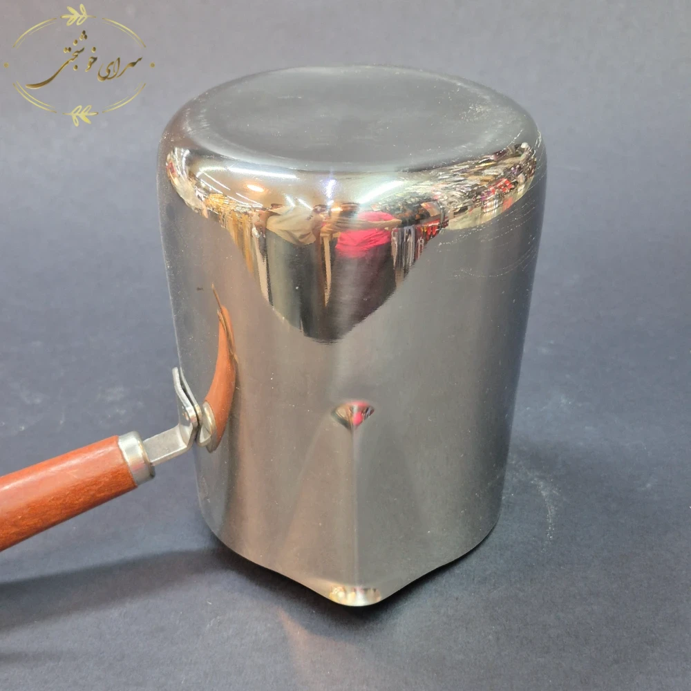شیرجوش استیل دسته چوبی