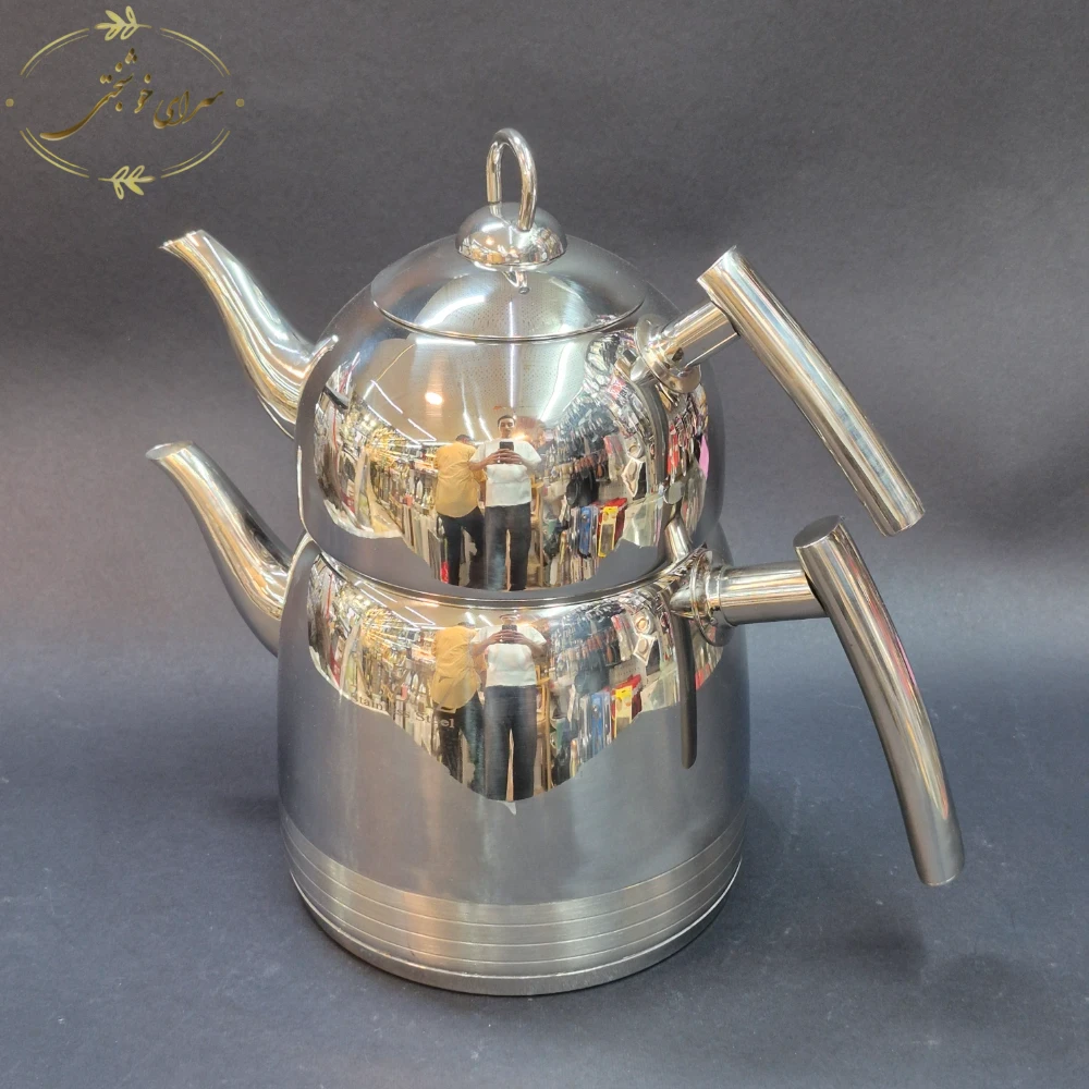 کتری و قوری لوله ای استیل نزاز 3.5 لیتری