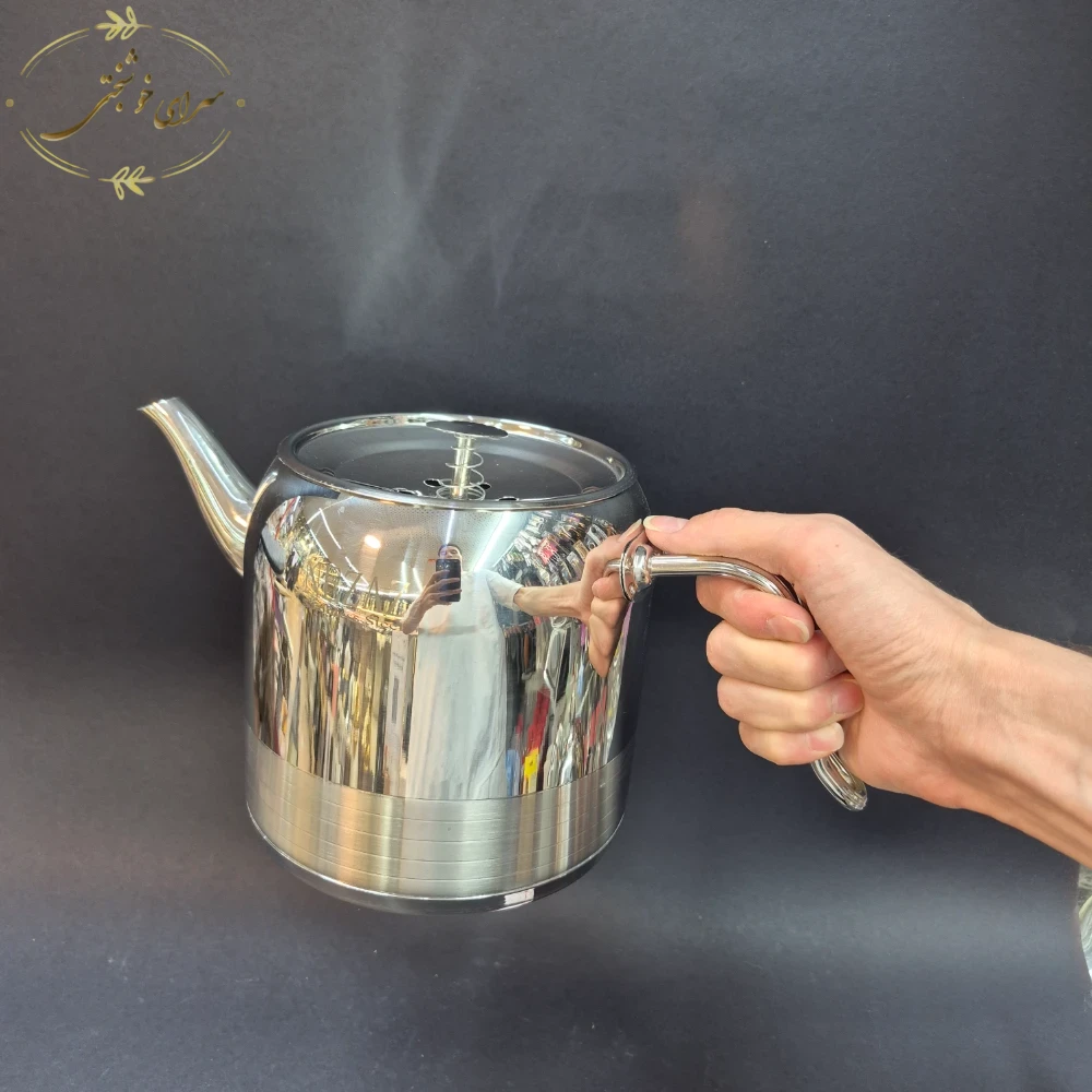 کتری و قوری لوله ای تمام استیل نزاز 3.5 لیتری